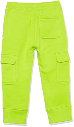 Amazon Essentials Boys' Fleece Cargo Pant (Previously Spotted Zebra), Blue Checked/Lime Green, X-Small #TOP4