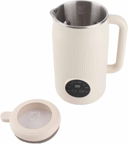 Máquina multifuncional para hacer leche de nueces de 1200 ml, máquina de leche de soja de acero inoxidable con programas automáticos de un solo toque, limpieza a alta temperatura y bajo ruido