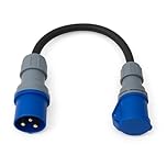 32A 3-Pin Plug to 16A 3-Pin Socket Adaptor | 0.5M HO7RN-F 4mm Cable for Caravans, Generators, and Outdoor Power