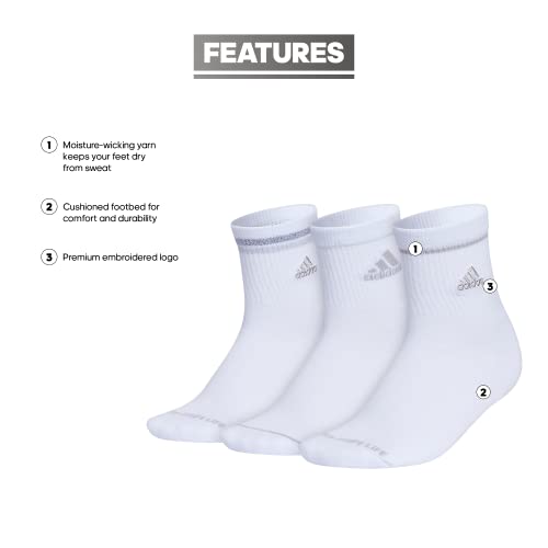 Image of adidas Cushioned Sport High Quarter Socks 3-Pairs Durable & Comfortable