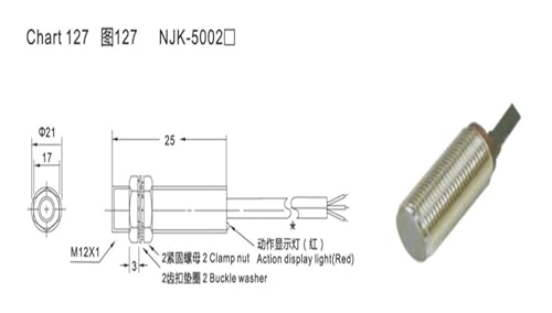 Sensor Hall NJK-5002 NPN con 10mm de detección estable para control industrial 6