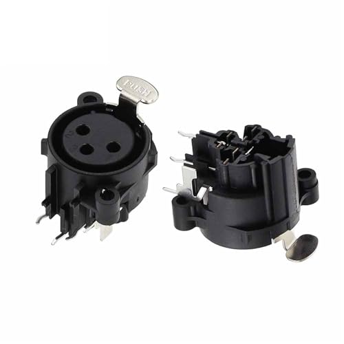 Conector XLR hembra para configuración limpia de estudios de música y audio