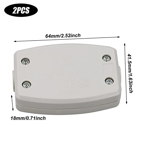 2 PCS 3 Terminal Electrical Junction Box Flex Connector Grey 250v 13Amp Cable Joiner Box Flex Erminal in-line Connector Connect for Outdoor Connector Electrical Power and Automotive Wiring