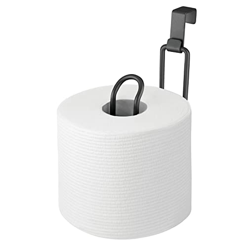 Mdesign Metal Over The Tank Toilet Tissue Paper Roll Holder Dispenser And Reserve For Bathroom Storage And Organization - Hanging, Holds 1 Roll - Matte Black #TOP5