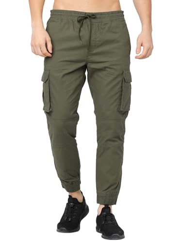 Image of Highlander Men's Cargo Jogger Trousers | Perfect for Casual Outings,Travel & Work Wear with Utility Pockets