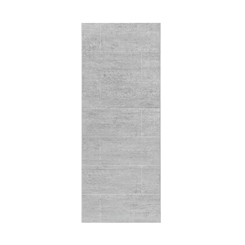 Ove Decors Misty 48 X 32 In. Solid Surface Alcove Shower Wall In Horizontal Grey Tiles #TOP5