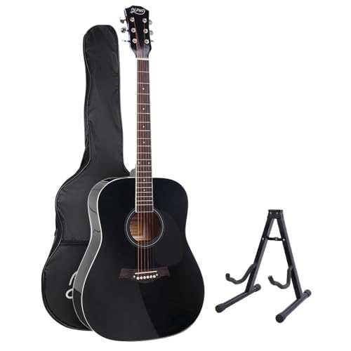 41 Inch Guitar Set Acoustic 21 Fret Positions Guitar Classical Guitar CAPO Strap Tuner Pick ALPHA - Black