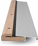 Exterior Door Threshold for Doorways, Adjustable Height, Aluminum and Oak Top Threshold - Door Sill - 36' Long x 5.75' Wide and 1.125' High. (Aluminum, 5.75' Wide)