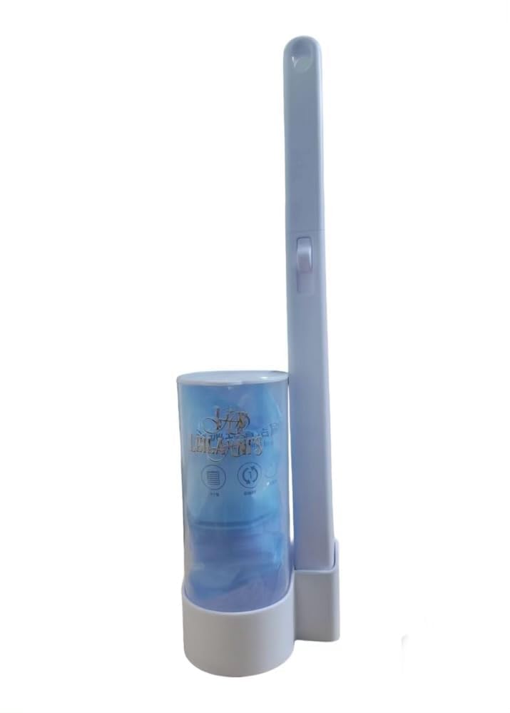 Image of Leilanis Disposable Toilet Brush Kit, Toilet Cleaning System with Refills, Wall-Mounted Holder, 6 Brushes, Dark Green /White /Gray (White)