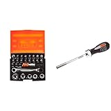 Bahco 2058/S26 Ratchet Socket Bit Set, 26 Pieces & BH808050 bit Ratchet Screwdriver, 255mm Length