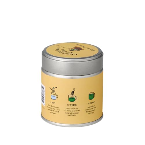 Image of Chamberlain Coffee Honey Matcha Ceremonial Grade Green Tea Powder - Antioxidant Rich, L Theanine, Calm Energy, Signature Vegan Matcha Powder - Premium First Harvest Japanese Green Tea - 30g