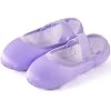 TRIPLE DEER Ballet Shoes for Girls, Satin Dance Practice Slippers Split Soft Leather Flat Sole Yoga Gymnastics Shoes (Toddler/Little/Big Kid)