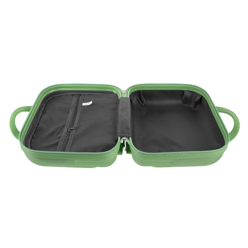 Mikinona Portable Makeup Travel Bag with Handle, Green Polyester Suitcase