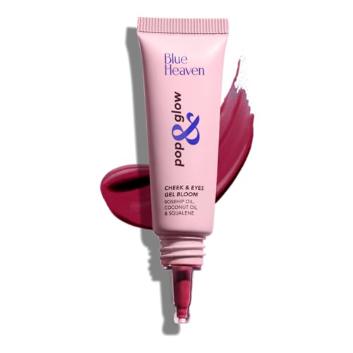 Image of Blue Heaven Pop & Glow Eye & Cheek tint blusher for face makeup, Blush enriched with Rosehip and Coconut oil - Berry Night, 12ml