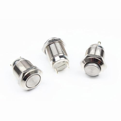 Interrupteur 12mm acier inoxydable anti-blocage pour réinitialisation de klaxon