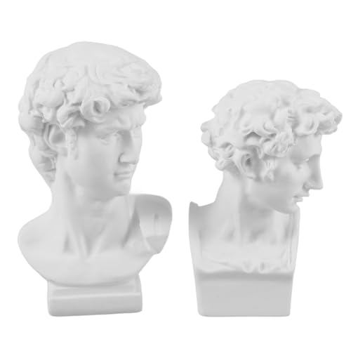 Sculpture grecque de salon : lot de 2 figurines romaines en résine pour étagère et bureau