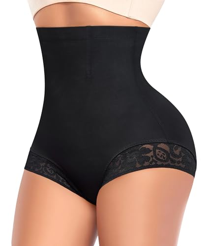 MERYOSZ Shapewear for Women Tummy Control Underwear High Waisted Butt Lifting Panties Faja Body Shaper (Black, XX-Large)