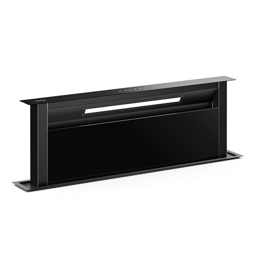 Klarstein Velaire Campana Extractora 90 cm - 906 m³/h, Eficiencia A++, 7 Niveles, Táctil, LED, Filtro Carbón, Campana Extractora 90 cm Integrable, Filtro Aluminio Lavable