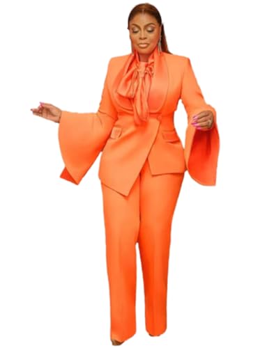 Costume 2 pièces femme veste formelle revers de châle manches évasées tuxedos pantalon dîner