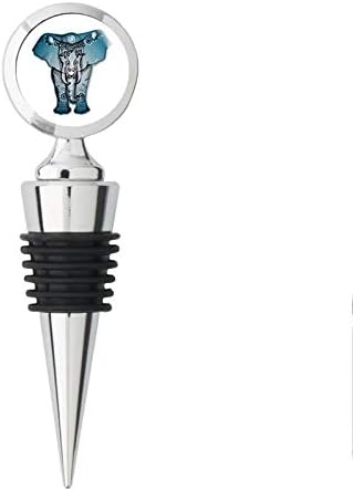 Elephant Beautiful Blue Henna Metal Steel Bottle Stopper Winestopper