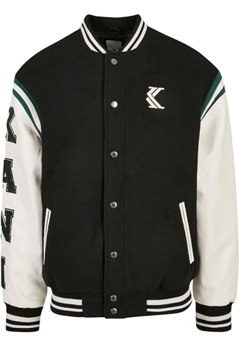 Karl Kani Herren KM223-075-2 OG College Jacket Dark Black/Off White, S