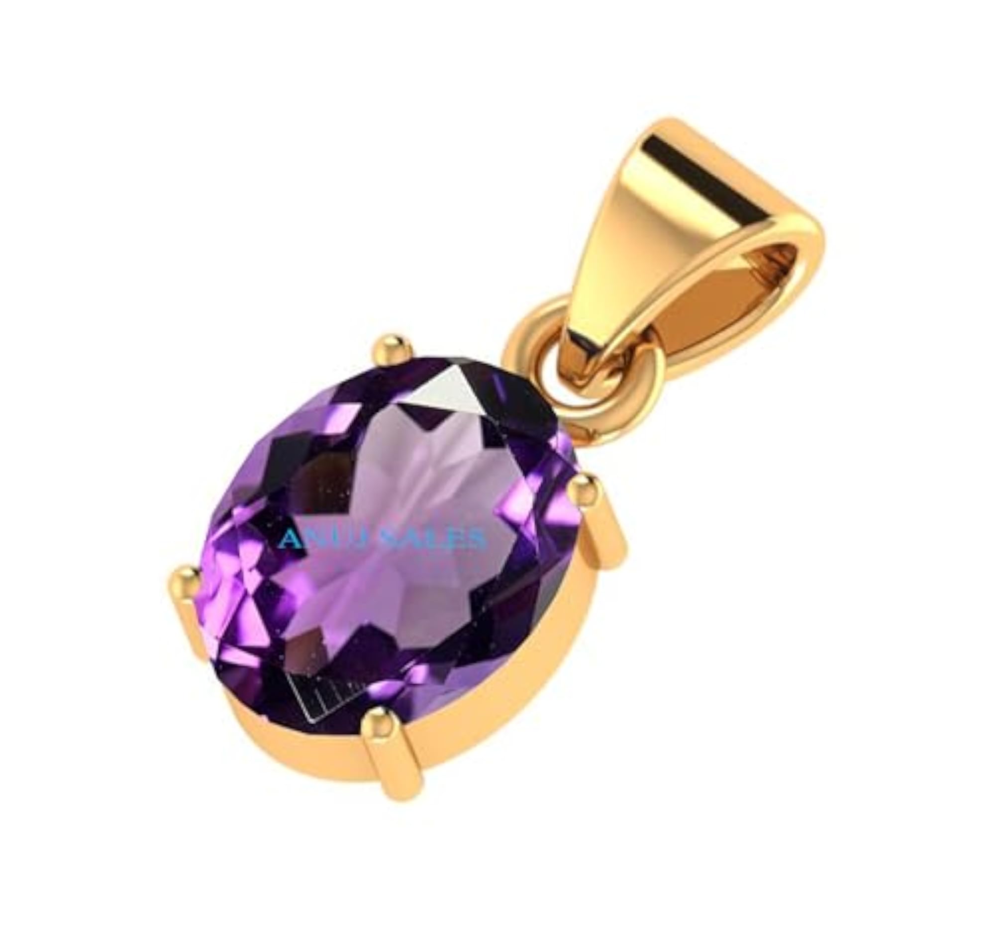 7.25 Carat Amethyst Gold Plated Adjustable Pendant Locket