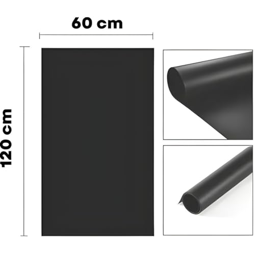 Image of SMILEDRIVE Photography Background Sheets, 60 x 120 cm, Black | Backdrop Sheets, Waterproof, Wrinklefree, PVC Material