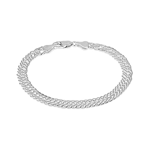 Tuscany Silver Women's Sterling Silver Double Curb Bracelet of 19cm/7.5" Cover