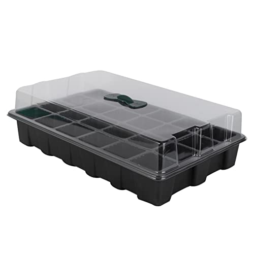Toddmomy 3pièces Plateau De Germination De Plantes Pots De Pépinière avec Couvercles Transparents Bac De Culture Hydroponique Empilable Noir