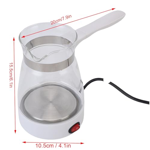Cafetera eléctrica turca 600ml vidrio acero inoxidable miniatura 7