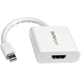 StarTech.com Mini DisplayPort - HDMI 変換アダプタ/mDP 1.2 - HDMI ビデオ変換/1080p/ミニディスプレイポート - HDMI 映像コンバータ/ミニDP - HDMI パッシブアダプタ/Mini DP または Thunderbolt 1-2 搭載 Mac & PC をHDMIディスプレイに接続/ホワイト MDP2HDW