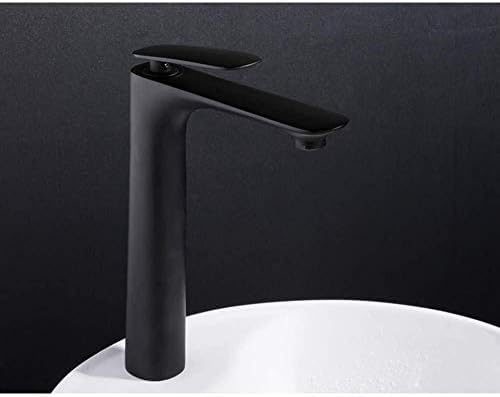 Robinet de salle de bain noir anti-éclaboussures avec mitigeur eau chaude et froide