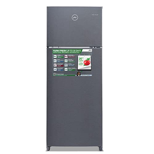 Image of Godrej 244 L 3 Star Inverter Frost-Free Double Door Refrigerator (RF EON 244C 35 RCIF FS ST, Fossil Steel, 6 in 1 Convertible Freezer, Patented Cool Shower Technology, 2022 Model)