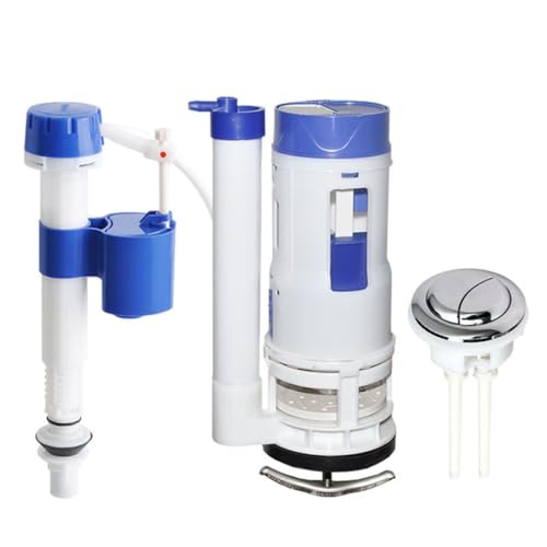 Kit de chasse d'eau à double chasse d'eau et remplissage for toilettes Siamois, kit complet de réparation de réservoir de toilettes, chasse d'eau, bouton-poussoir, remplacement de valve(20cm)