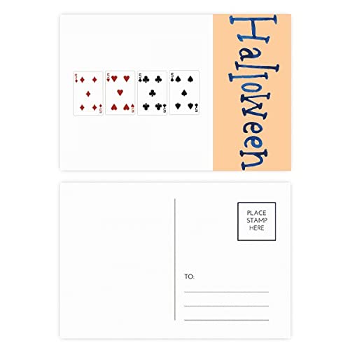 Cartes postales d'Halloween lot de 20 papeterie créative avec cœurs et design pelle en diamant