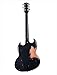 KGD Relic SG Sunburst Guitar,Mahogany Body and Neck,Rosewood Fingerboard,Bone Nut,6-String Relic Heavy Metal Guitar,Professional/Electric Guitars for Adults (black)