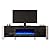 LUXOAK U-Shaped Legs 70" Fireplace TV Stand, Mirrored Finish Media Console with 36" Electric Fireplace, Modern LED Lights Storage Entertainment Center for TVs Up to 80", Black