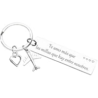 Tecreo Llavero Romántico en Español, Regalo de llavero, regalo de cumpleaños de novio, novia, regalo de San valentín, regalo de relación a larga distancia, 50 mm x 12 mm