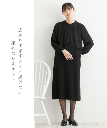 [ニッセン] ブラックフォーマル レディース 【喪服・礼服】 日本製生地使用 フリルデザイン前開きナチュラルデザインワンピース 大きいサイズ有 〔Neina〕 3枚目