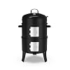 16 Charcoal Smoker 3 in 1 Vertical Barbecue Grill Outdoor Fire Pit 402 Square Inches Cooking Area Versatile Outdoor Smoker Grill Black