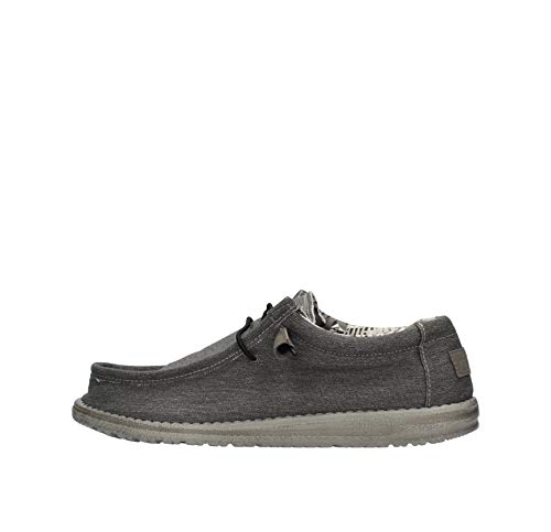 HEYDUDE HEYDUDE Men's Wally Stretch Carbon Size 9 | Men’s Shoes | Men's Lace Up Loafers | Comfortable & Light-Weight