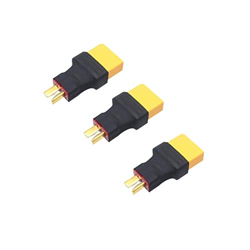 Boladge 3 peças conector macho tomada Deans T para adaptador de conector fêmea XT90 para bateria RC Lipo NiMH