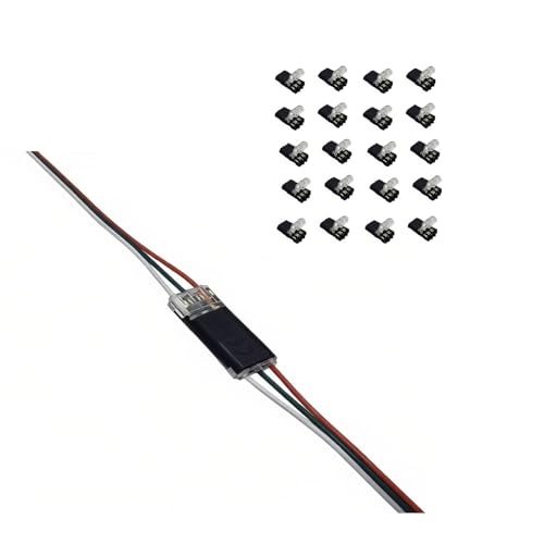 Image of Clearhill 20Pcs No-Strip Wire Connectors,D3 Type 3 Pin,Low Voltage WireConnectors, Quick Splice Cabling for 18-22AWG,Ideal for Automotive, Audio, Video, and Lighting Installations
