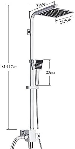 Ensemble de douche effet de pluie chromé avec mitigeur et douchette