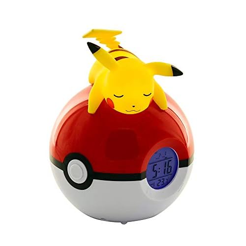 Reloj despertador Pokémon Pikachu con radio, único, 811354, amarillo, 12 x 15 x 11,5 cm (el embalaje puede variar)