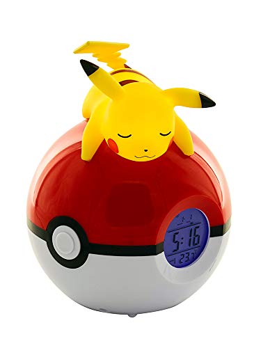 Reloj despertador Pokémon Pikachu con radio, único, 811354, amarillo, 12 x 15 x 11,5 cm (el embalaje puede variar)