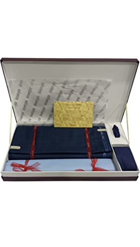 Image of Raymond Men's Unstitched 3.25 Meters Suiting Length Set with Tie, Pocket Square and Shirt Piece (All Weather Fabric,Attractive Box)