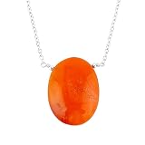 NJCRAFT Carnelian Necklace Natural Oval...