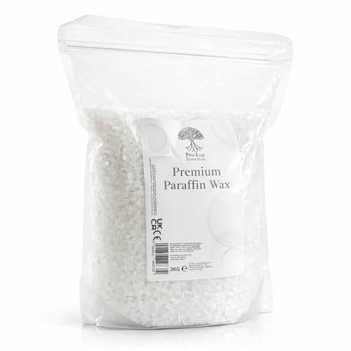 Eco-Lux Essentials Premium Paraffin Wax Pellets Fully Refined Odourless Wax for Candle Making Wax Melts Beauty Therapy & Craft Use Clean Burning Easy Melt Pellets (2KG)