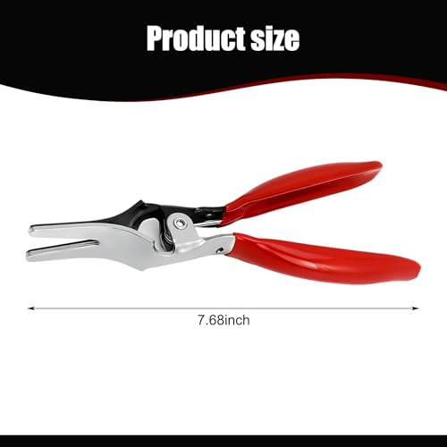 pinflaw 1 PC Automobile Vacuum Hose Separation Pliers, Special Tools for Separating 0-1.37\" Oil and Water Pipes, Steel Pliers Head + Rubber Non-slip Handle, Universal for Cars Repair Accessory (Red)